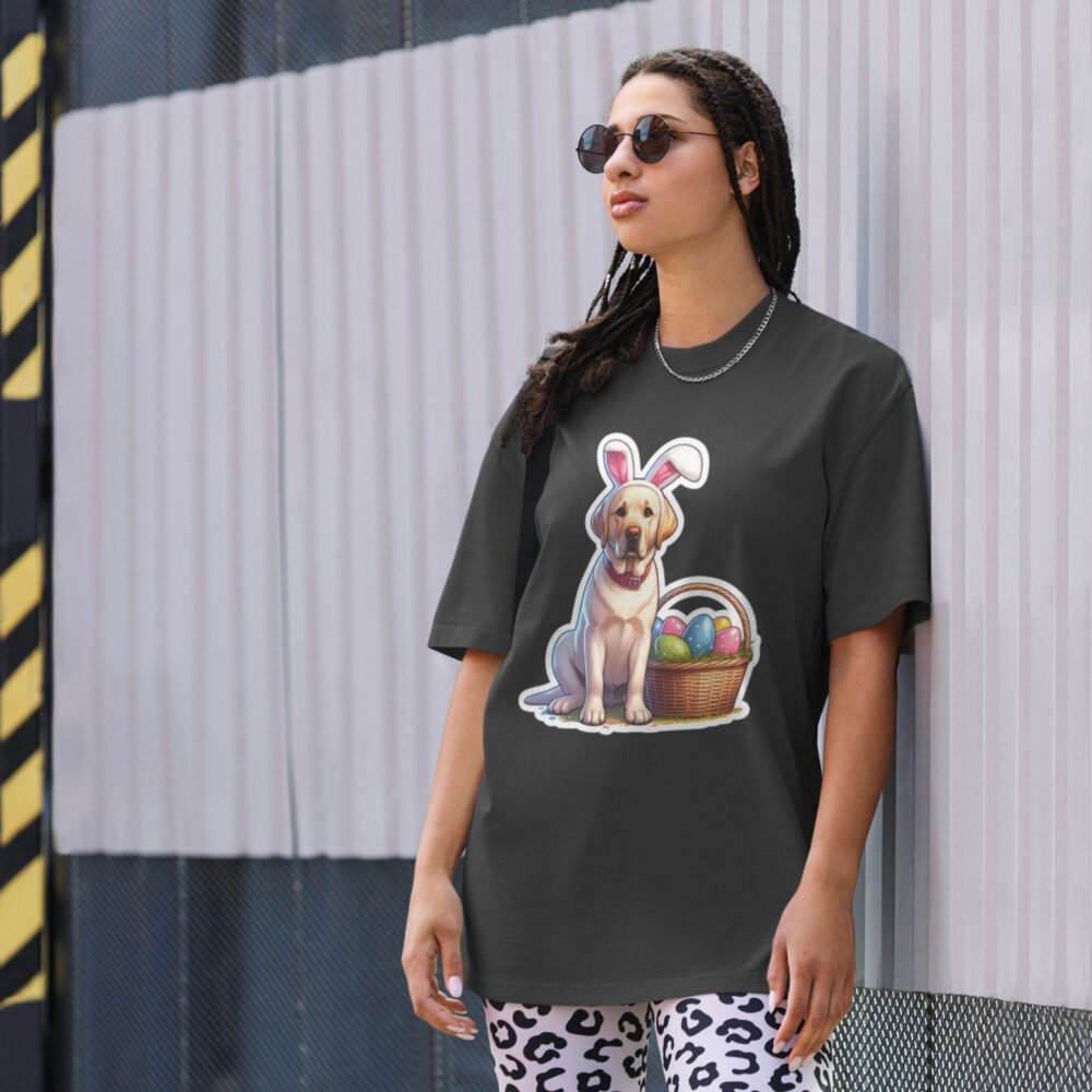 Oversized faded t-shirt - Bunny Ears Dog - Image 2