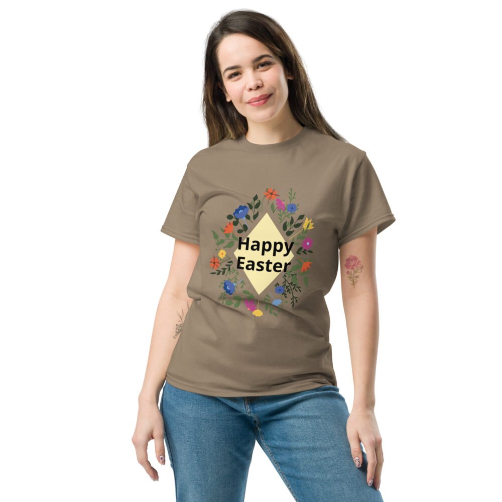 Unisex classic tee - Happy Easter Floral - Image 9