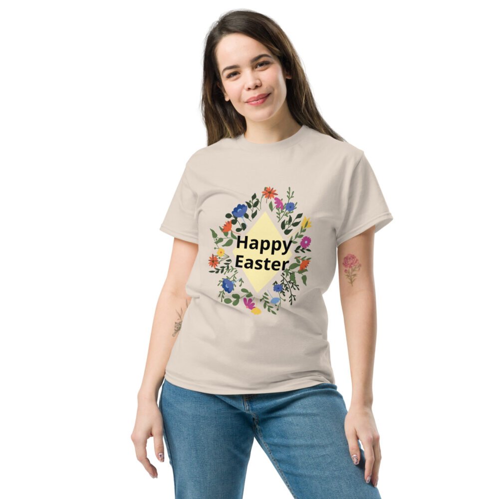 Unisex classic tee - Happy Easter Floral - Image 25