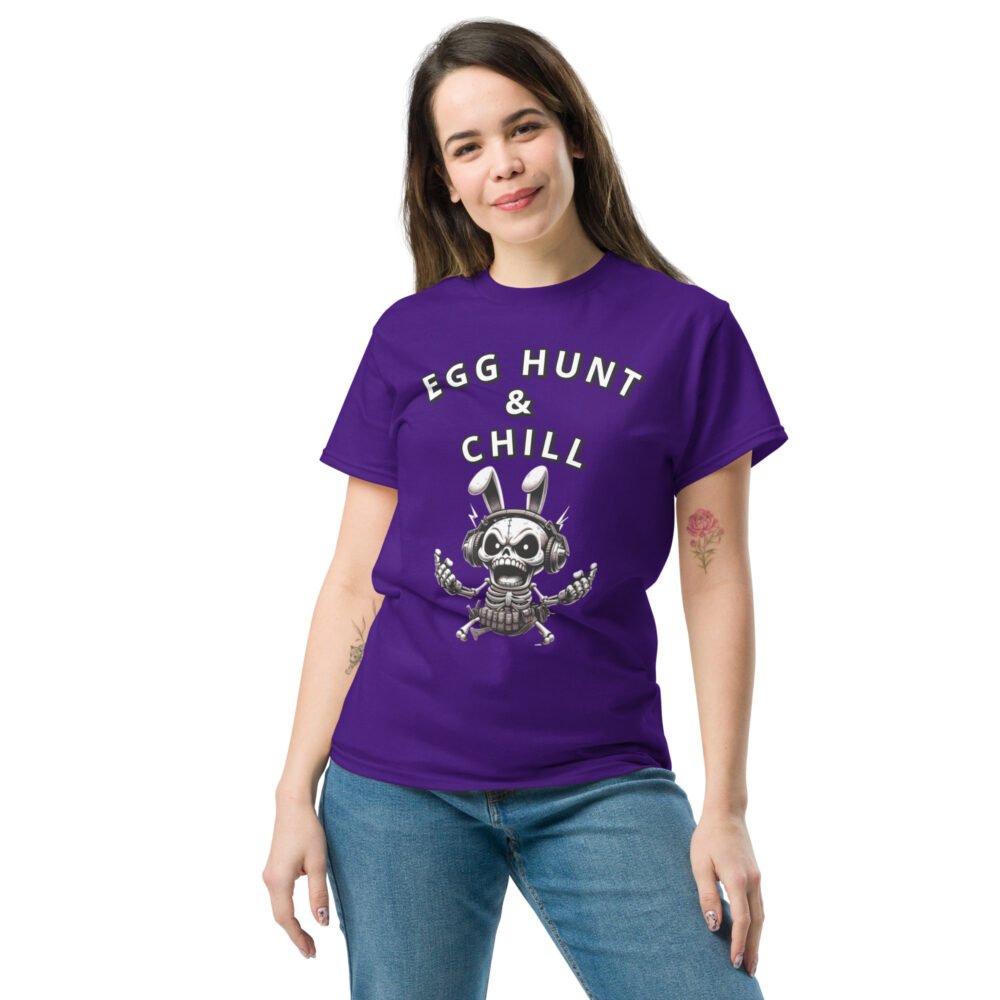 Unisex classic tee - Egg Hunt And Chill - Image 5