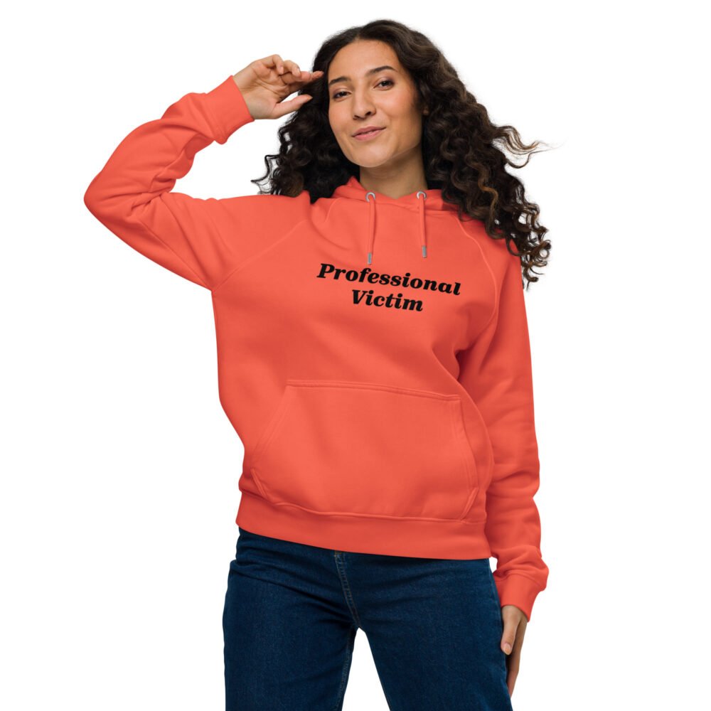 Unisex eco raglan hoodie - Professional Victim. - Image 22