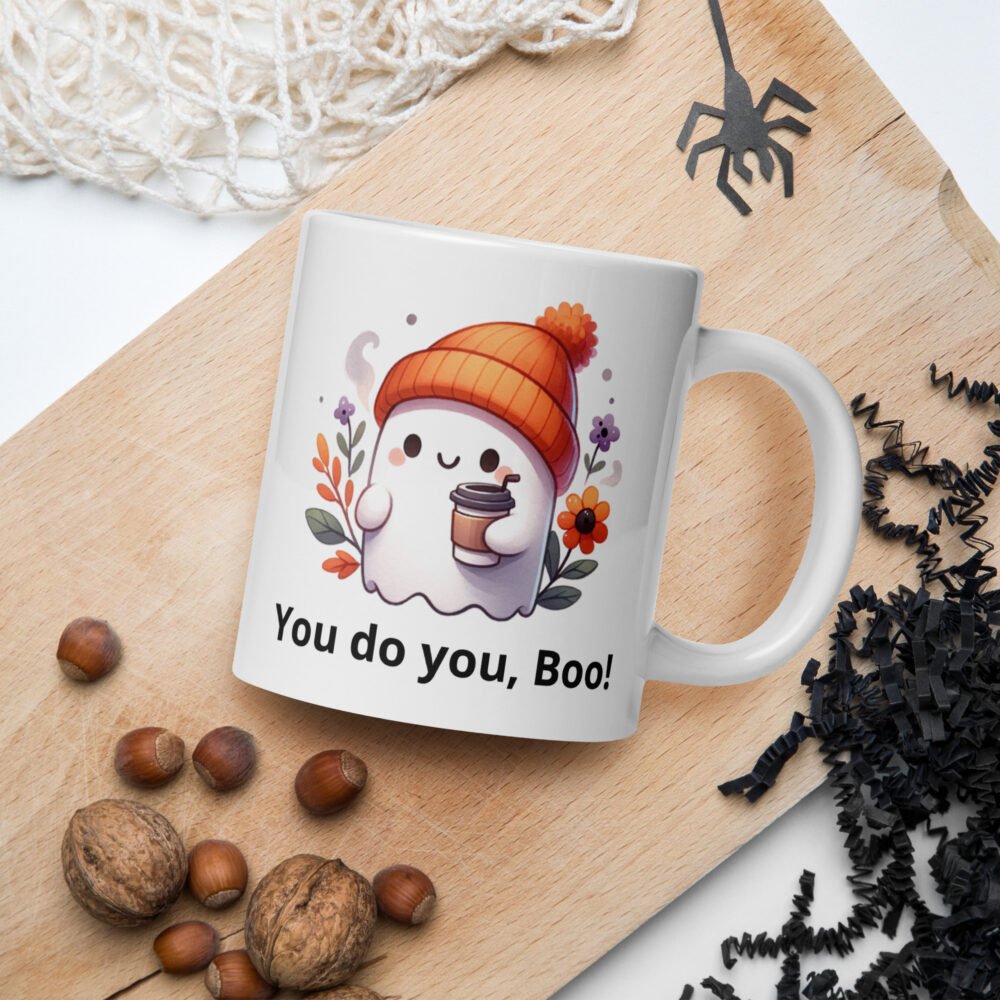 White glossy mug - Ghost Coffee - Image 3