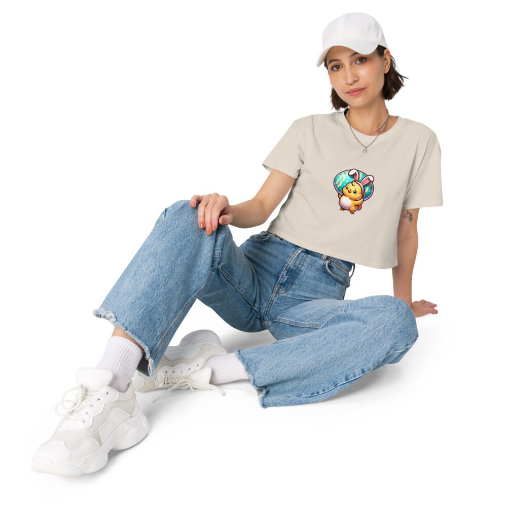 Women’s crop top - Cutesy Easter Chick - Image 7