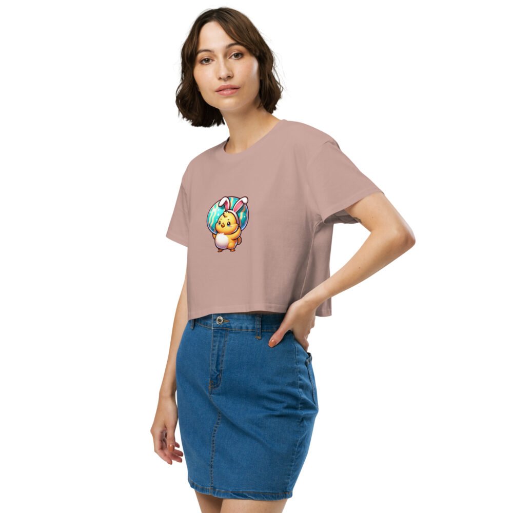 Women’s crop top - Cutesy Easter Chick - Image 4