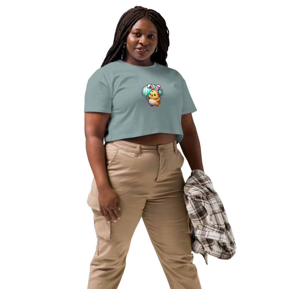 Women’s crop top - Cutesy Easter Chick - Image 3