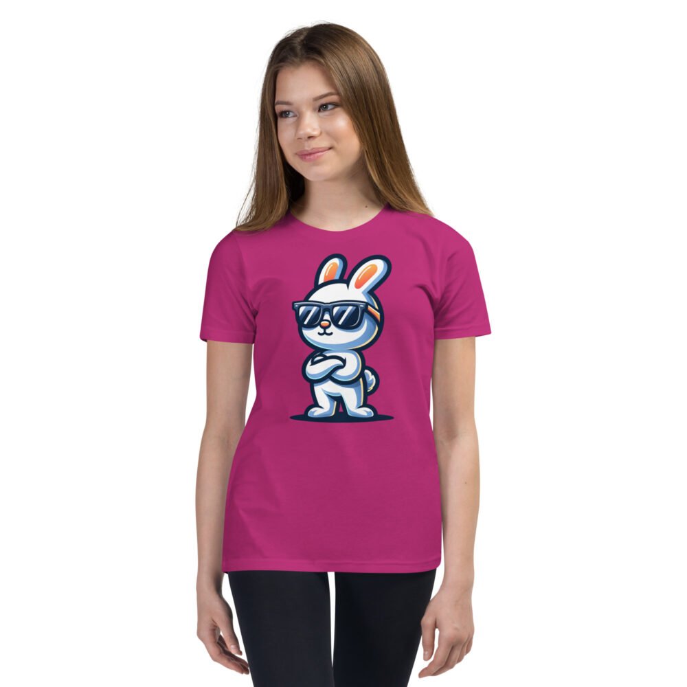 Youth Short Sleeve T-Shirt - Sunglasses Bunny - Image 6