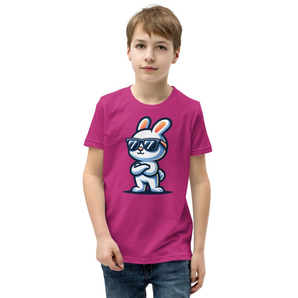Youth Short Sleeve T-Shirt - Sunglasses Bunny - Image 7