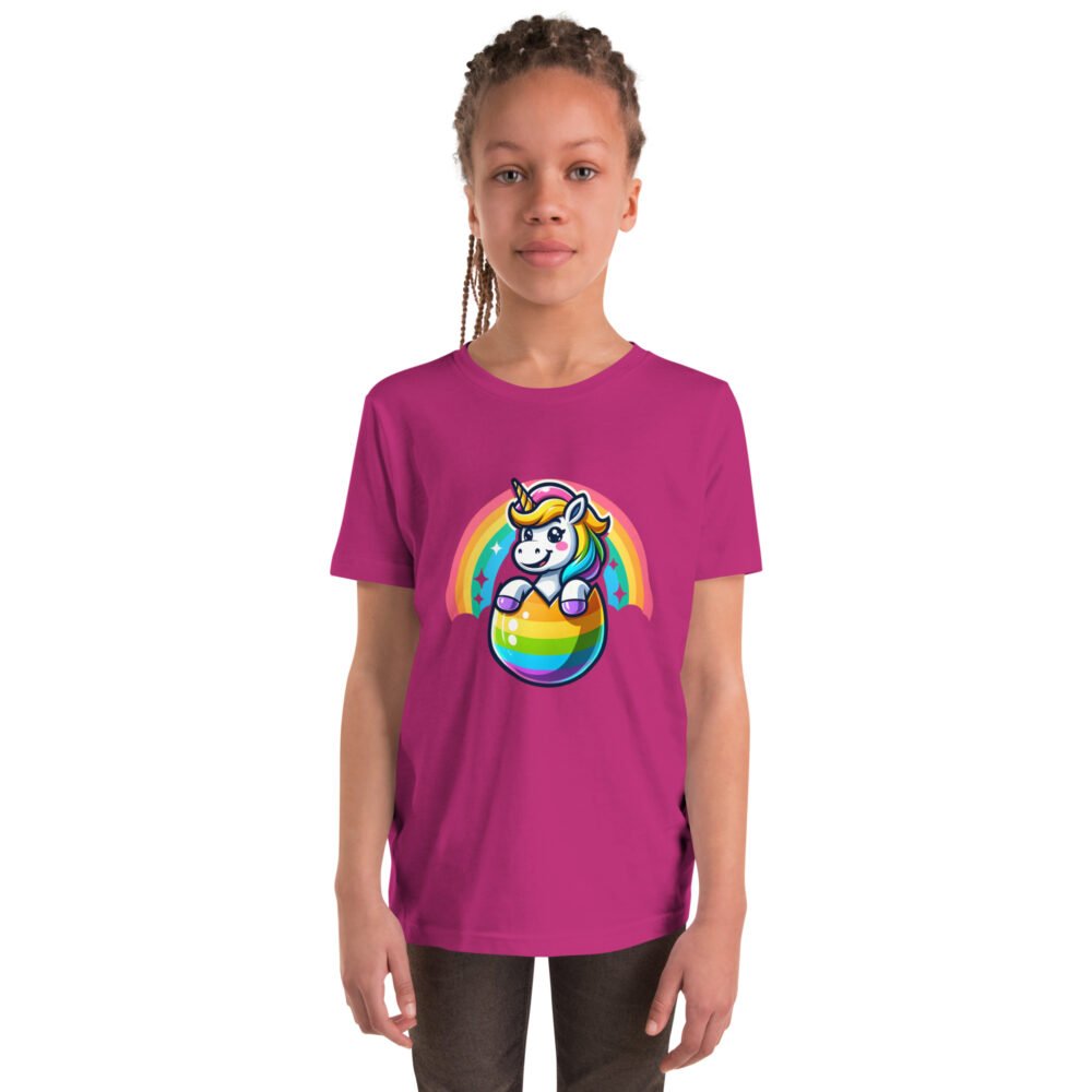 Youth Short Sleeve T-Shirt - Easter Unicorn - Image 8