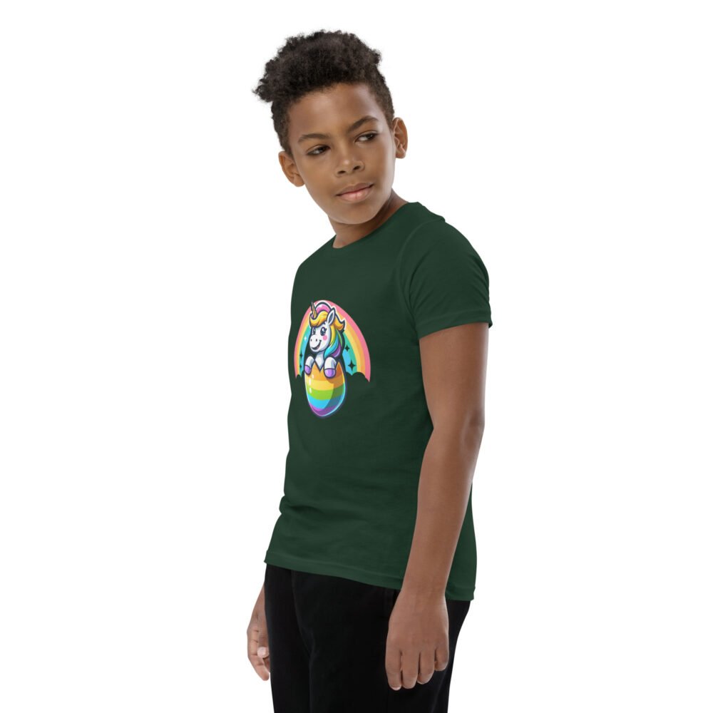 Youth Short Sleeve T-Shirt - Easter Unicorn - Image 3