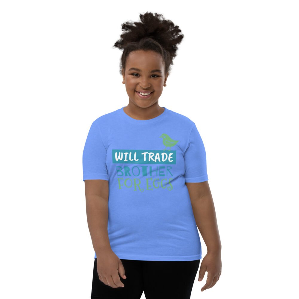 Youth Short Sleeve T-Shirt - Will Trade Brother For Eggs - Image 14