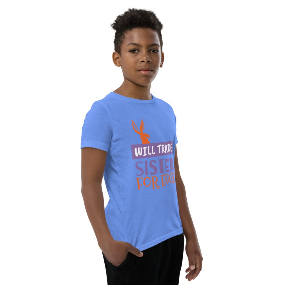 Youth Short Sleeve T-Shirt - Will Trade Sister For Eggs - Image 6