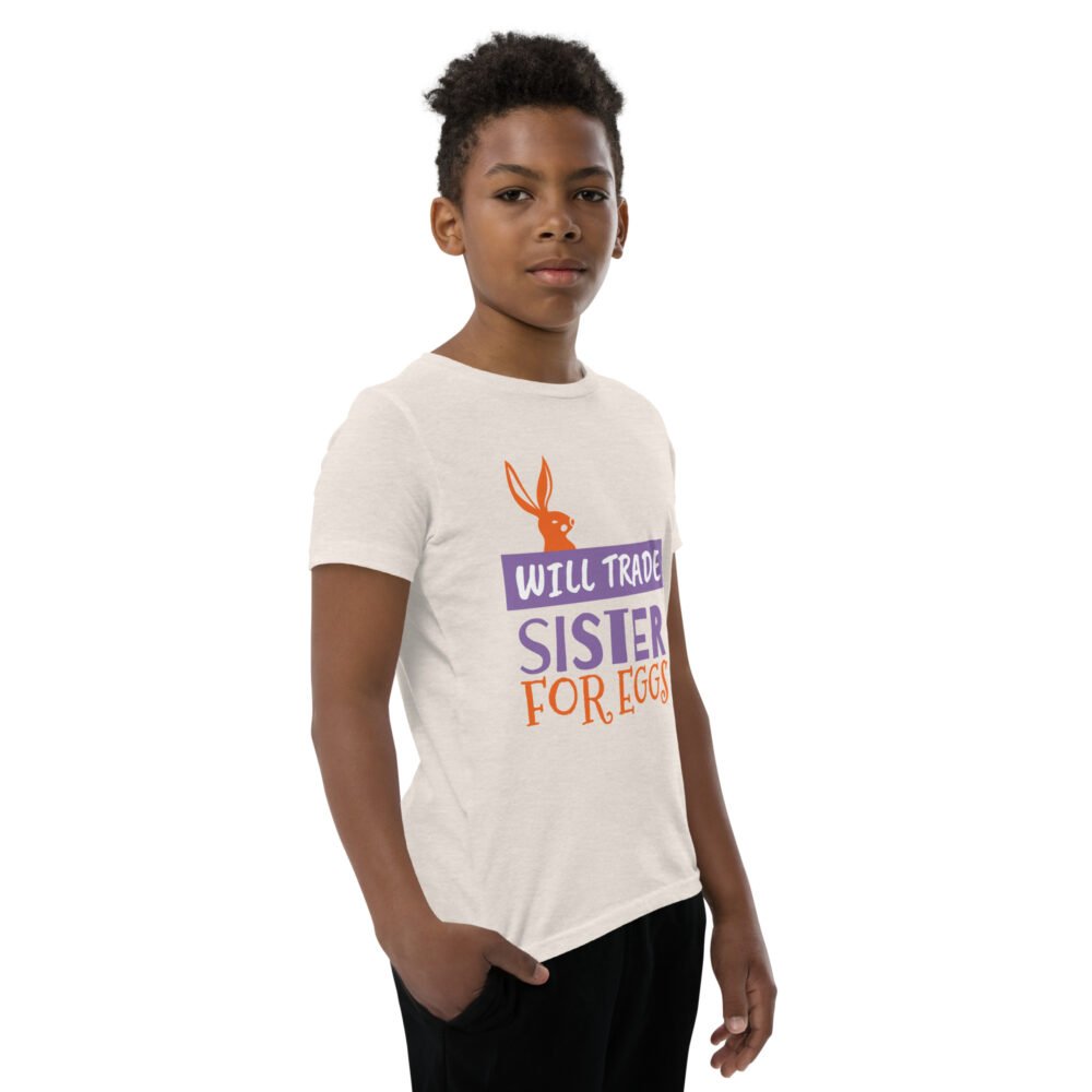 Youth Short Sleeve T-Shirt - Will Trade Sister For Eggs - Image 11