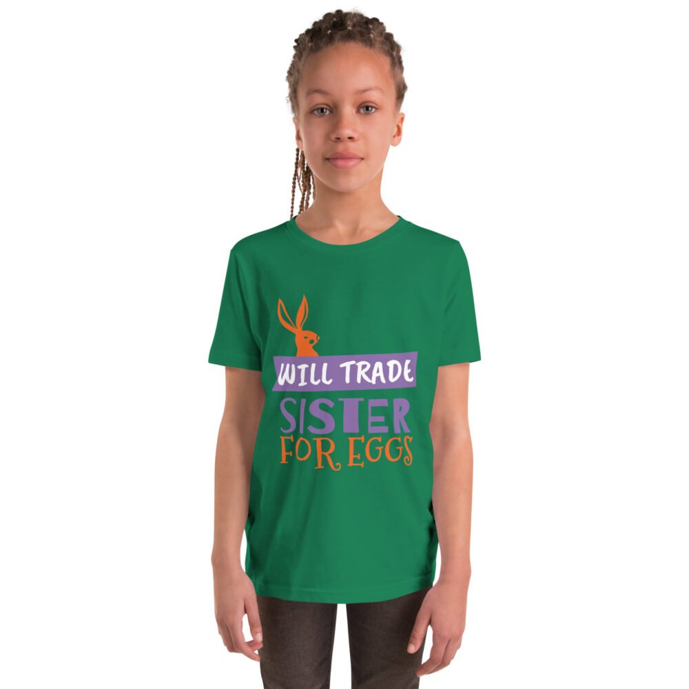 Youth Short Sleeve T-Shirt - Will Trade Sister For Eggs - Image 4