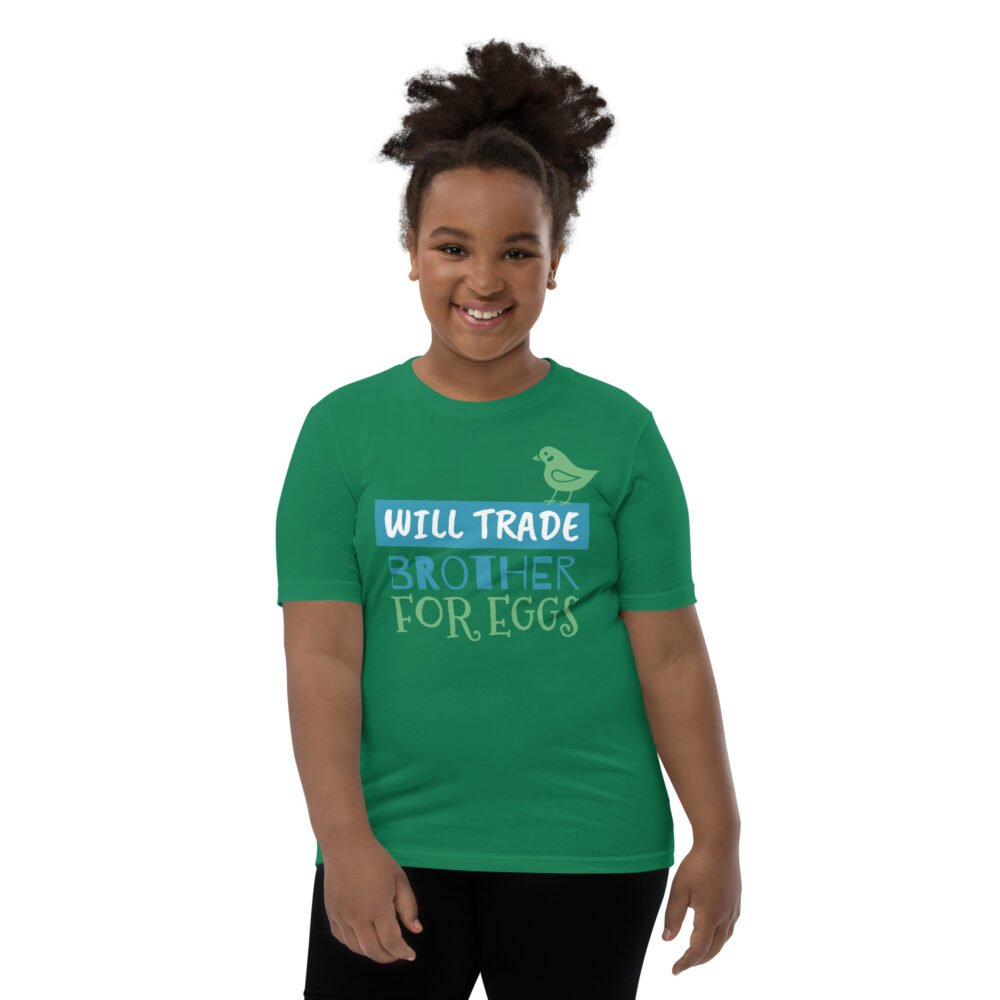 Youth Short Sleeve T-Shirt - Will Trade Brother For Eggs - Image 12