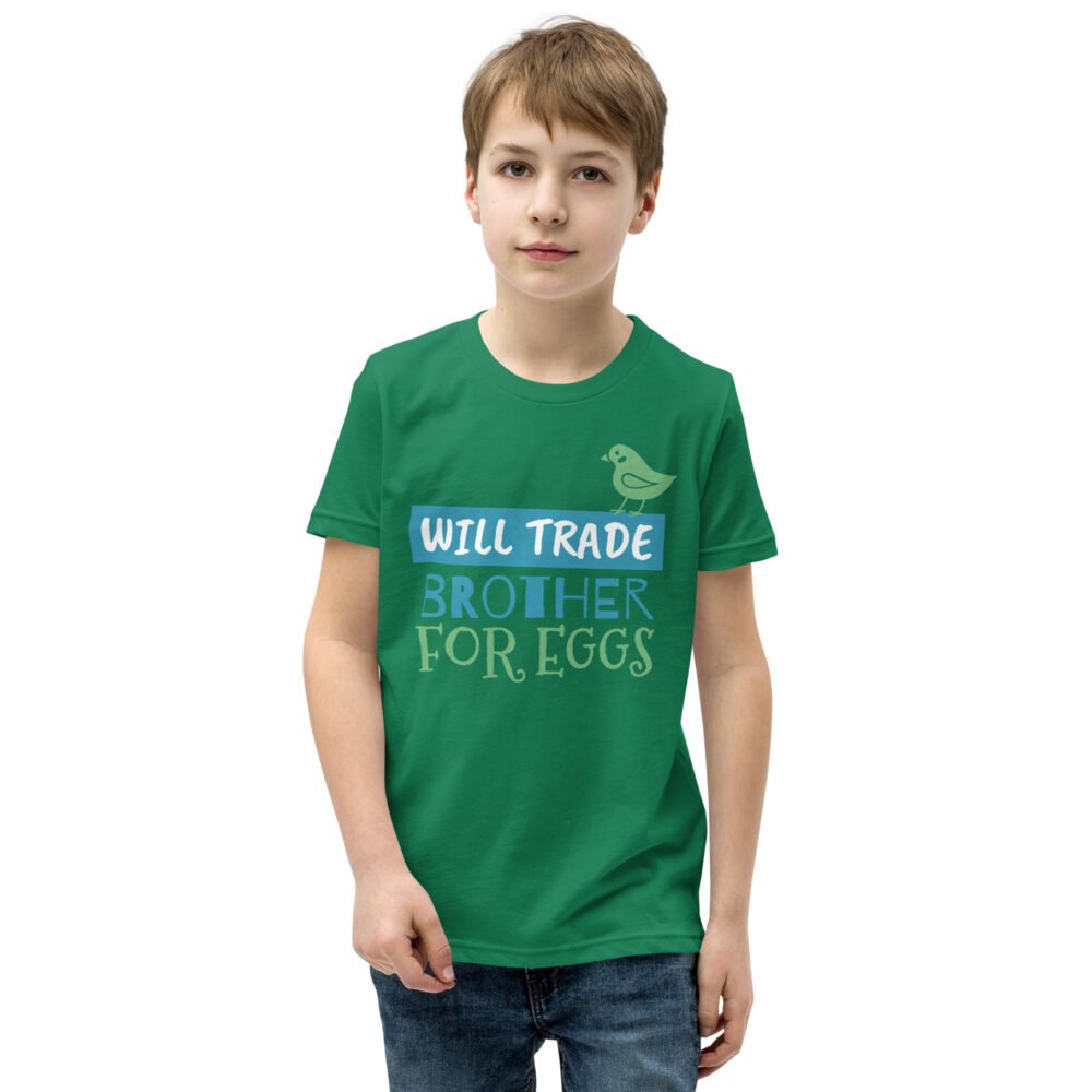 Youth Short Sleeve T-Shirt - Will Trade Brother For Eggs - Image 13