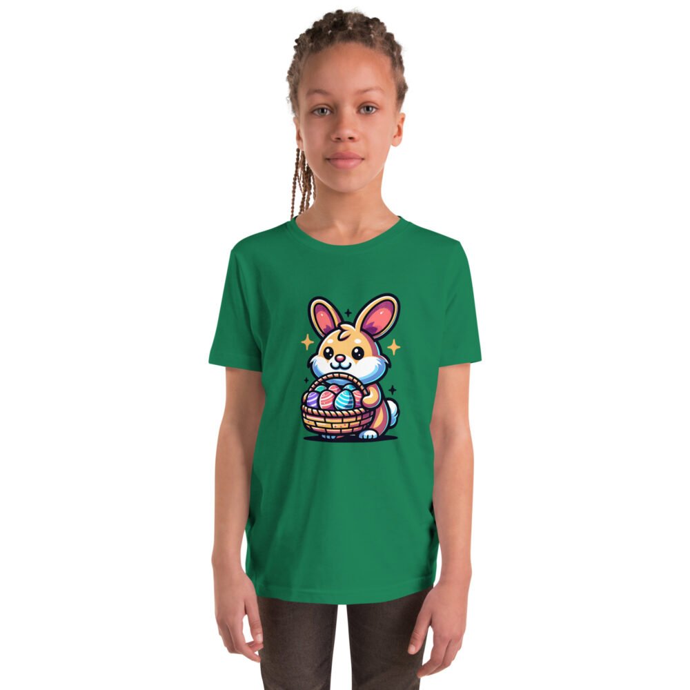 Youth Short Sleeve T-Shirt - Easter Corgi Puppy - Image 8