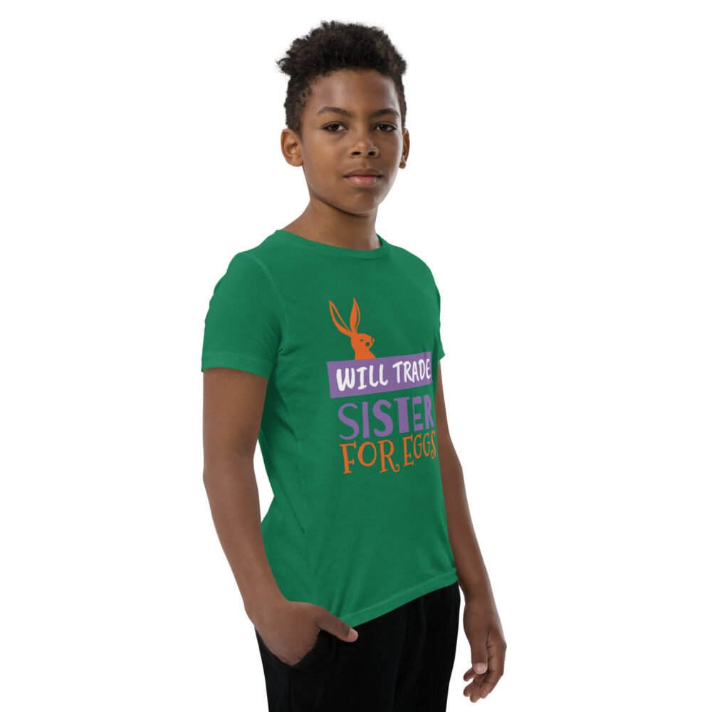 Youth Short Sleeve T-Shirt - Will Trade Sister For Eggs - Image 5