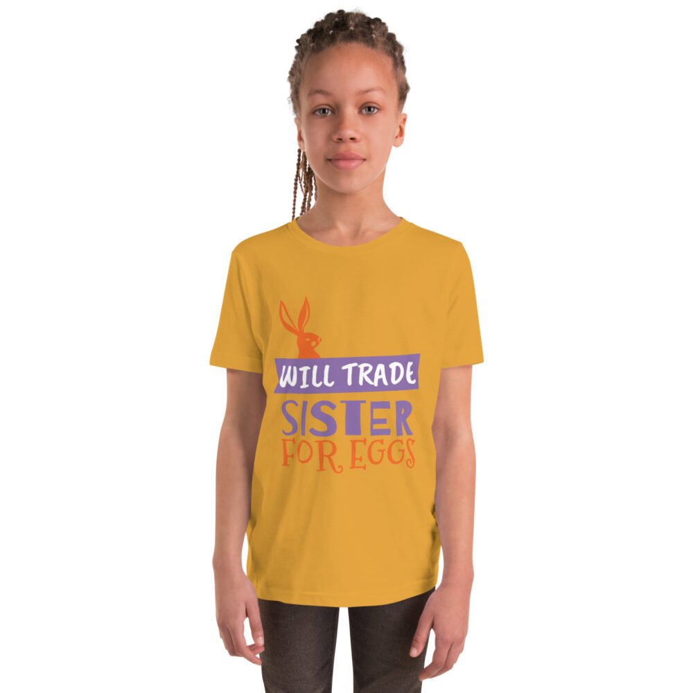 Youth Short Sleeve T-Shirt - Will Trade Sister For Eggs - Image 8
