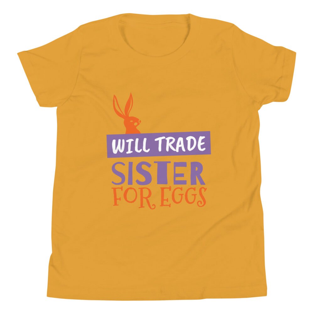 Youth Short Sleeve T-Shirt - Will Trade Sister For Eggs - Image 17
