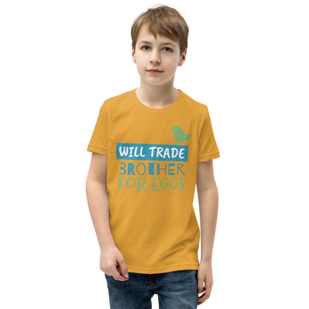 Youth Short Sleeve T-Shirt - Will Trade Brother For Eggs - Image 17