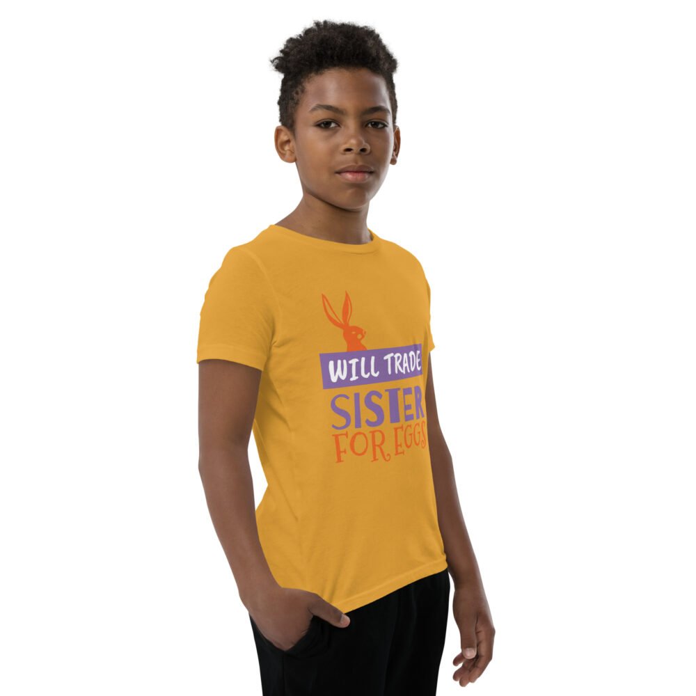 Youth Short Sleeve T-Shirt - Will Trade Sister For Eggs - Image 9