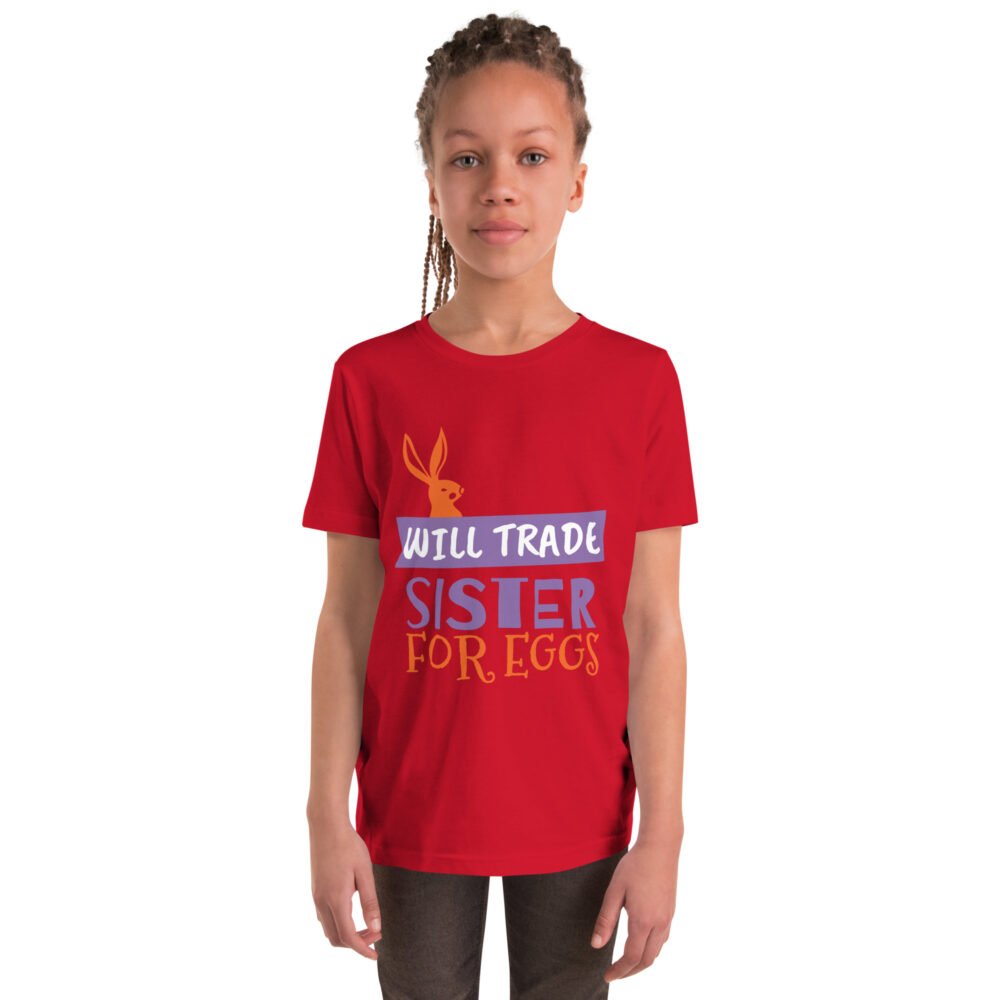 Youth Short Sleeve T-Shirt - Will Trade Sister For Eggs - Image 3