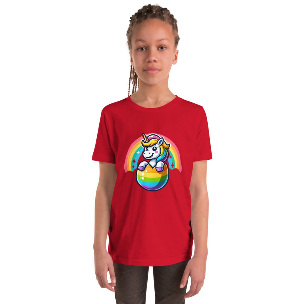 Youth Short Sleeve T-Shirt - Easter Unicorn - Image 4