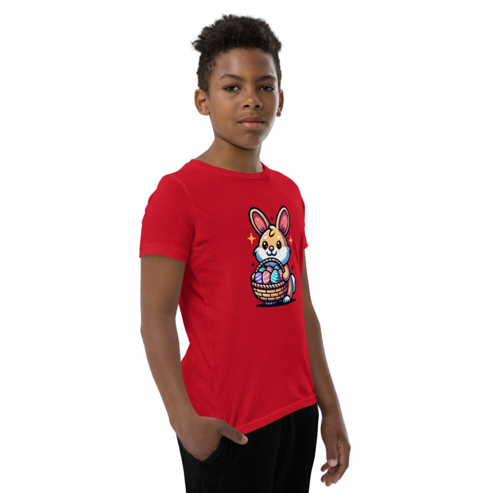 Youth Short Sleeve T-Shirt - Easter Corgi Puppy - Image 3