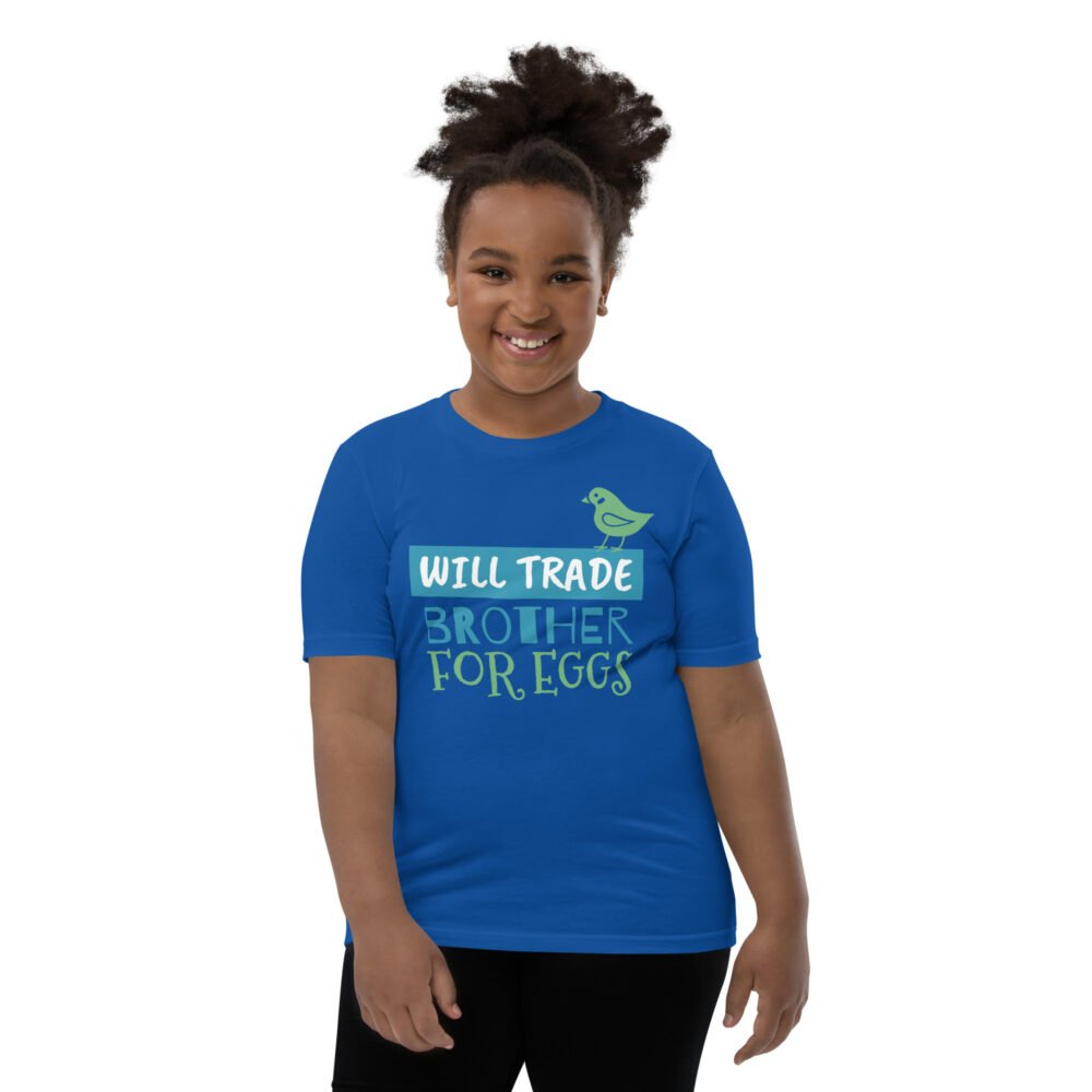 Youth Short Sleeve T-Shirt - Will Trade Brother For Eggs - Image 6
