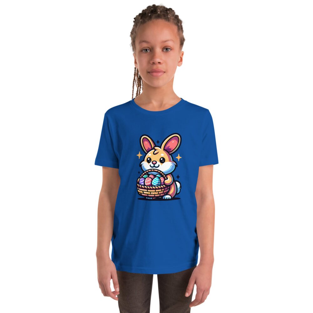 Youth Short Sleeve T-Shirt - Easter Corgi Puppy - Image 4