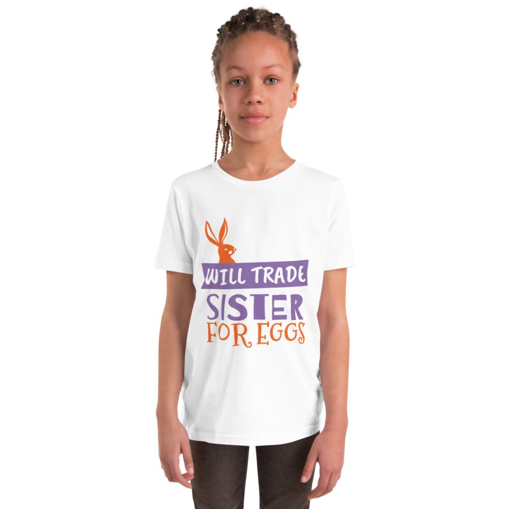 Youth Short Sleeve T-Shirt - Will Trade Sister For Eggs - Image 12
