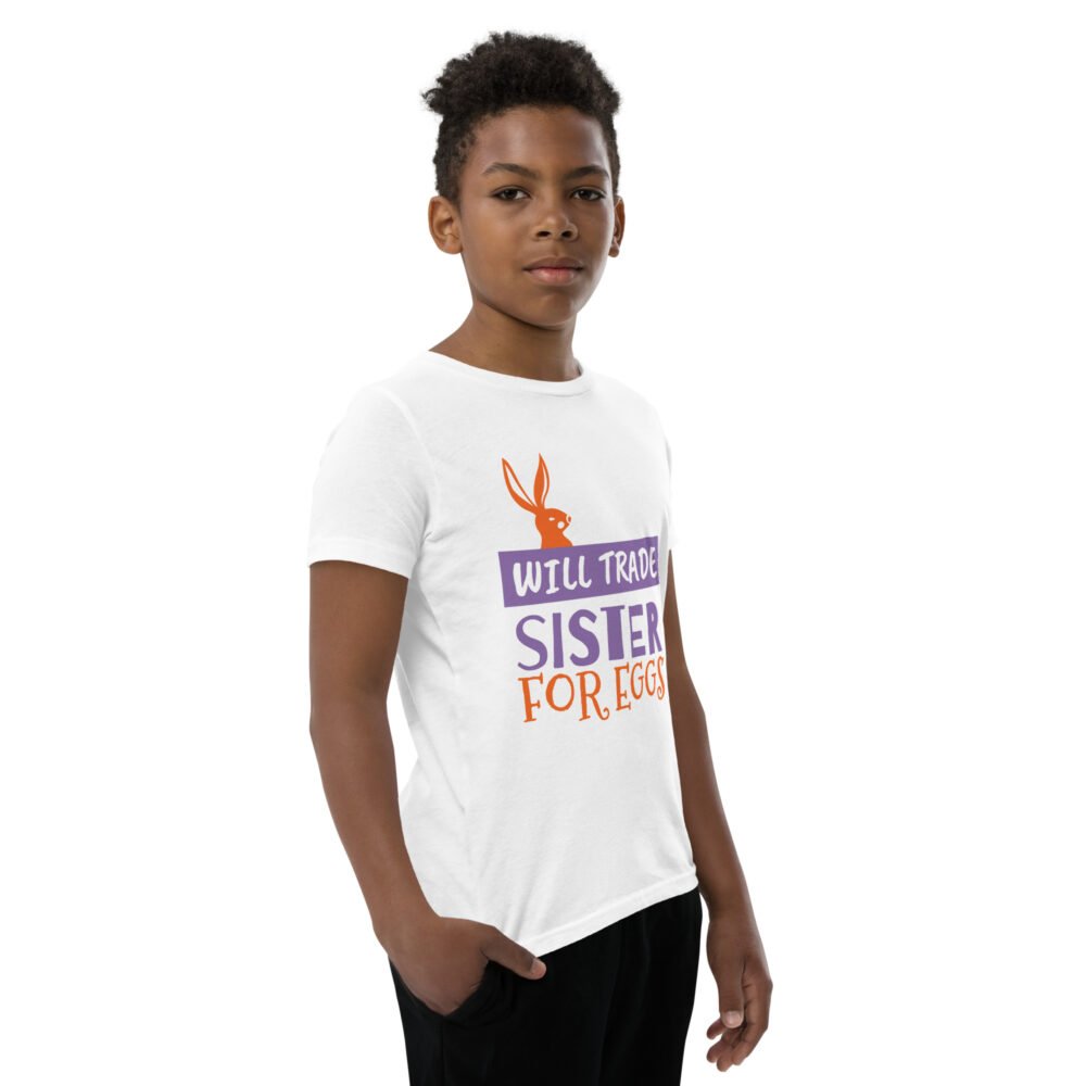 Youth Short Sleeve T-Shirt - Will Trade Sister For Eggs - Image 13